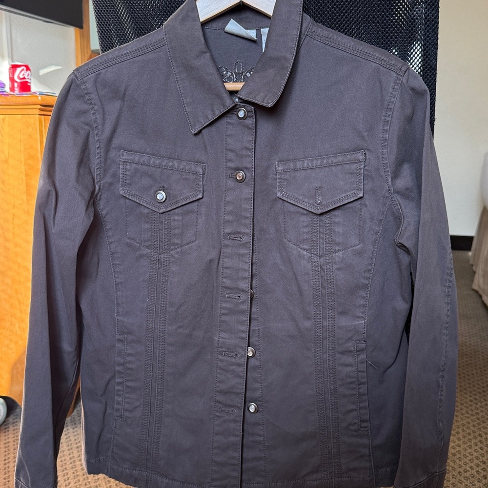 💚Chico's Charcoal Gray Jacket